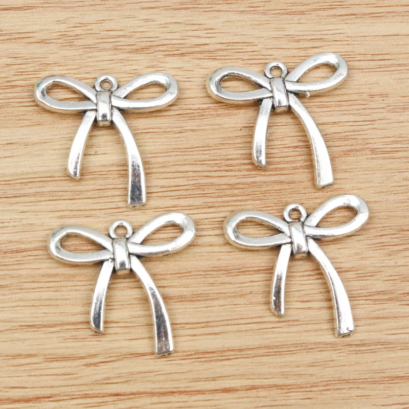 25x24 мм 15 шт античный посеребренный галстук-бабочка ручной работы подвески: сделай сам для браслета necklace-Q2-18