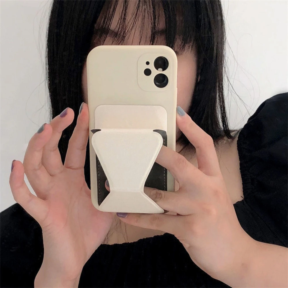 

Card Case All-Inclusive Soft Adhesive Folding Stand Phone Case For iPhone7 8 Plus X XR XS 11 12 13 Pro Max