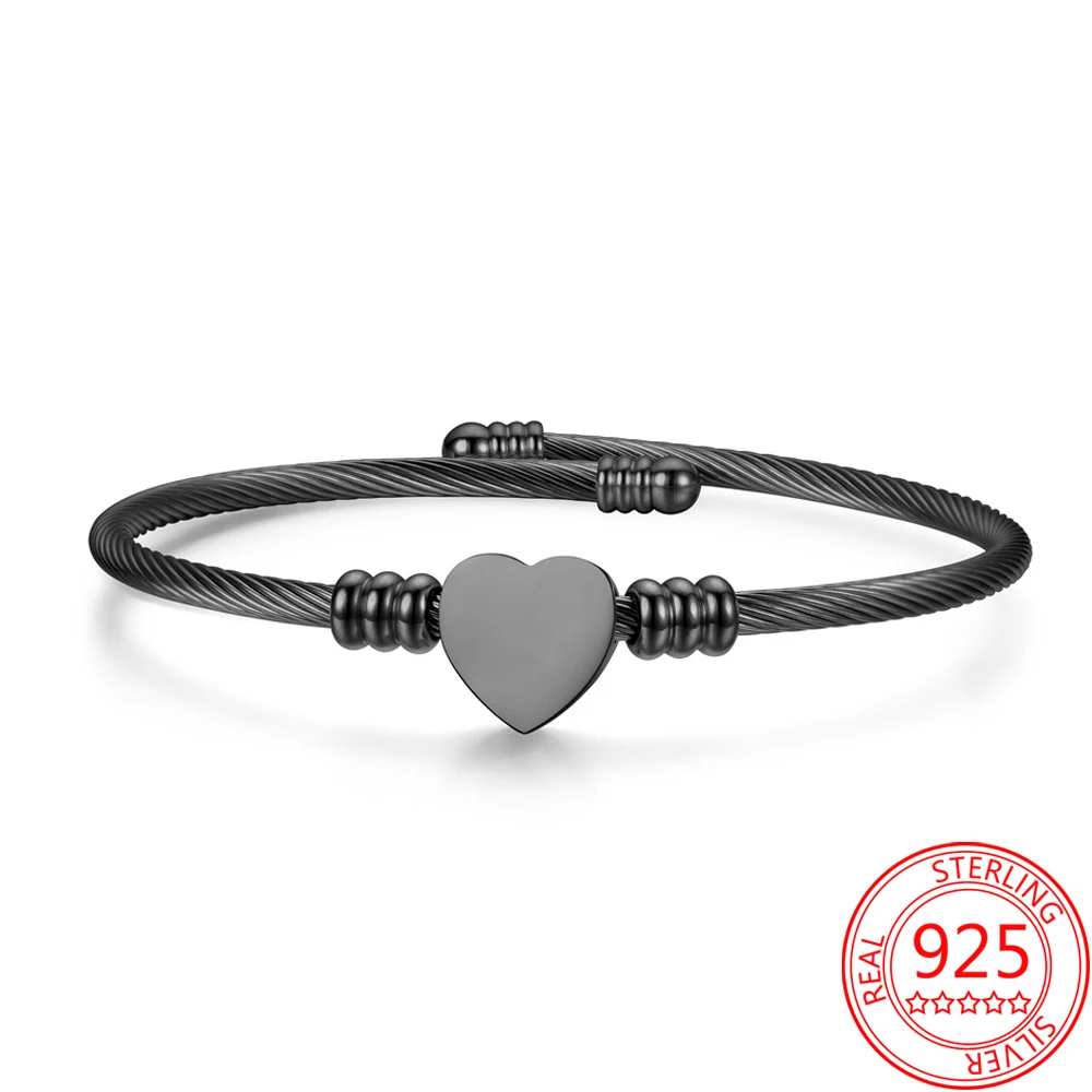 

Sparkling Black Stainless Steel Bracelet Temperament Open Adjustable Bracelet Cheap Free Shipping Bracelet