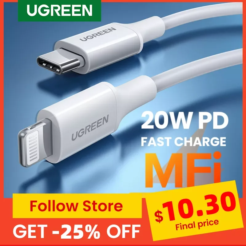 

U-G-REEN PD 20W USB C to Lightning Cable for iPhone 13 12 Pro Max MacBook MFi USB C Fast Charging for iPhone Charger Type C Cabl