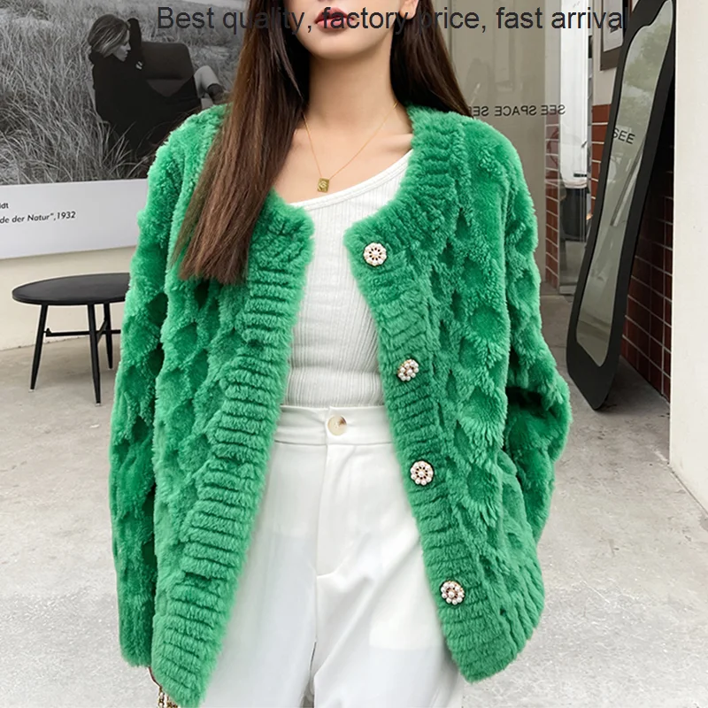 

quality luxury brand Fur Coats Women Winter Overcoat Female High Quality Sheep Shearing Fashion Loose Warm Lamb Wool Jacket