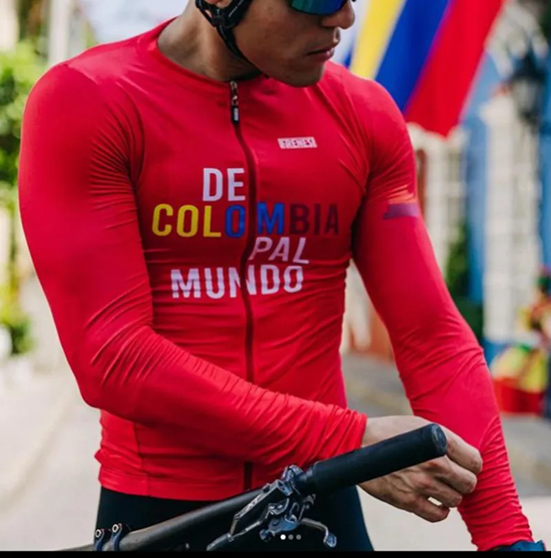 

Велосипедный Топ frenesi colombia мужской весенне-осенний топ с длинными рукавами дышащий Быстросохнущий солнцезащитный свитшот для велоспорта на открытом воздухе