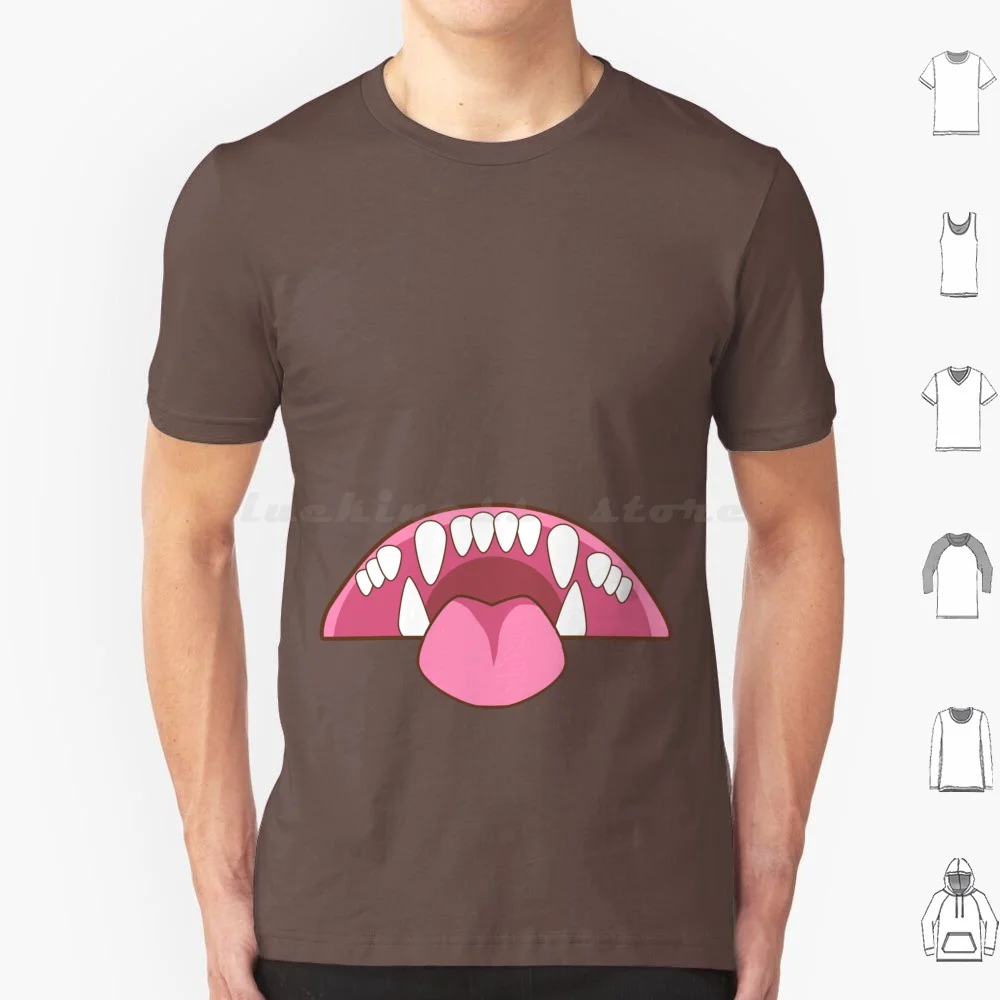 Nom Belly ~ Natural T Shirt 6xl Cotton Cool Tee Teeth Toothy Monster Shark Nomnom Mouth