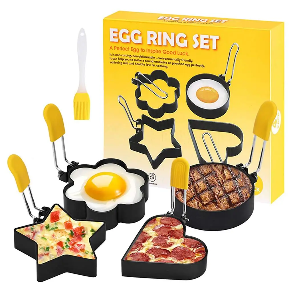 

Stainless Steel Egg Frying Rings Fried Egg Shaper Nonstick Omelette Pancake Maker Egg Boiler Egg Mold Kitchen Accessorie Gadgets