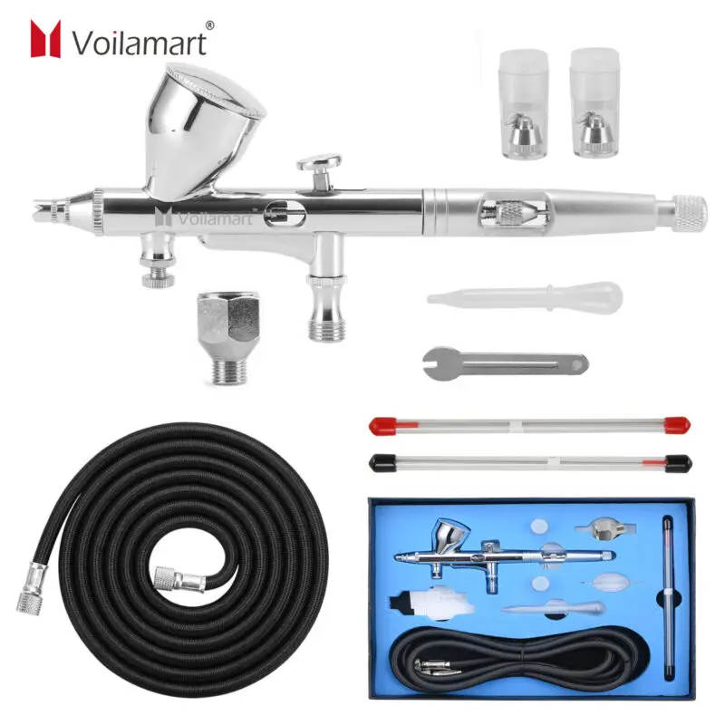 

Art Paint Tool Airbrush Action Spray Brush Gun Kit Set Tattoo Dual Air Compressor Set