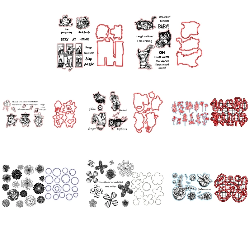 

Flowers Leaves Metal Cutting Dies and Stamps Stencils Set Crafts Template for Handmade DIY Scrapbooking Greeting Card Photo