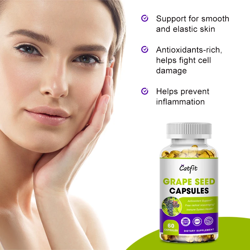 

Catfit Grape Seed Extract Vegetarian Capsules Supports Heart Brain Nerve Immune System Health Antioxidant Prevent Inflammation