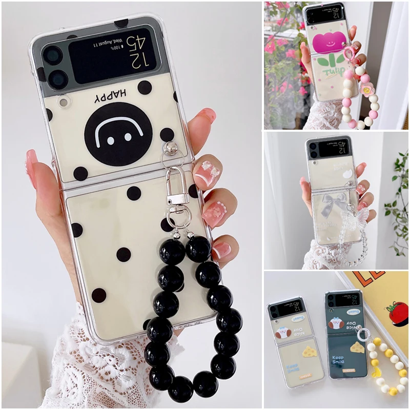 

Флип-чехол для Samsung Galaxy Z, чехол-книжка с рисунком из искусственной кожи, прозрачный жесткий чехол с цепочкой для Samsung Galaxy Z, чехол-книжка для 3