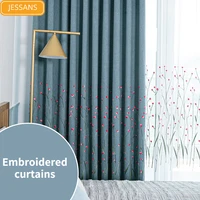 nordic light luxury embroidered blackout curtains for living room bedroom balcony customized finished window screens