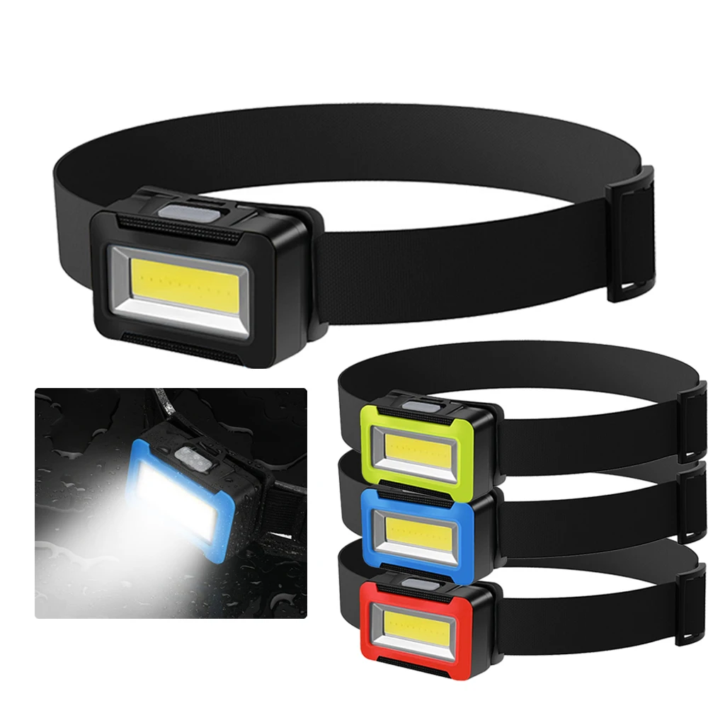 

Powerful COB LED Headlamp 3 Switch Modes Waterproof Headlight Mini Head Lamp Head Flashlight Head Torch