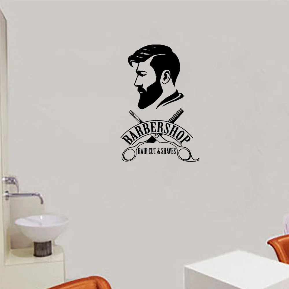 1 шт. виниловая настенная наклейка для парикмахерской из ПВХ современные модные
