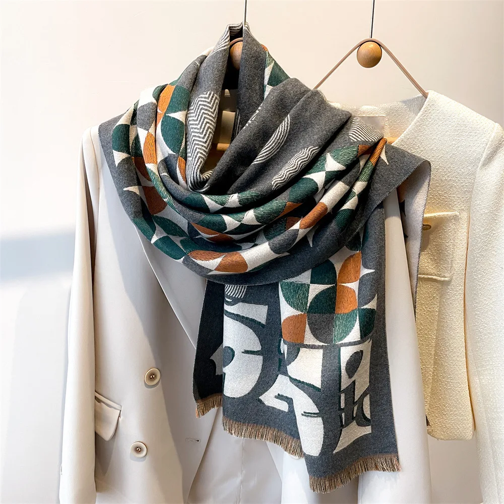 

Новый роскошный кашемировый шарф, женская зимняя Толстая шаль и накидка, модная Пашмина, Женский фуляр, толстое одеяло, шарф