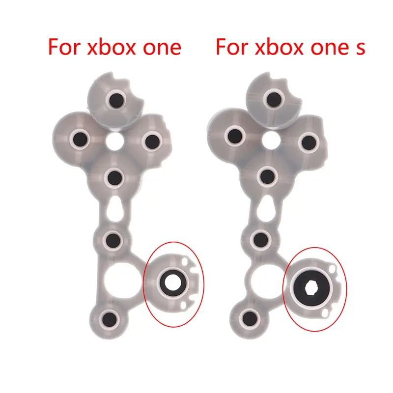 Mango de controlador inalámbrico, goma conductora para Xbox One S, piezas de reparación de botón de silicona, almohadilla de botón de edición de repuesto, 1 ud.