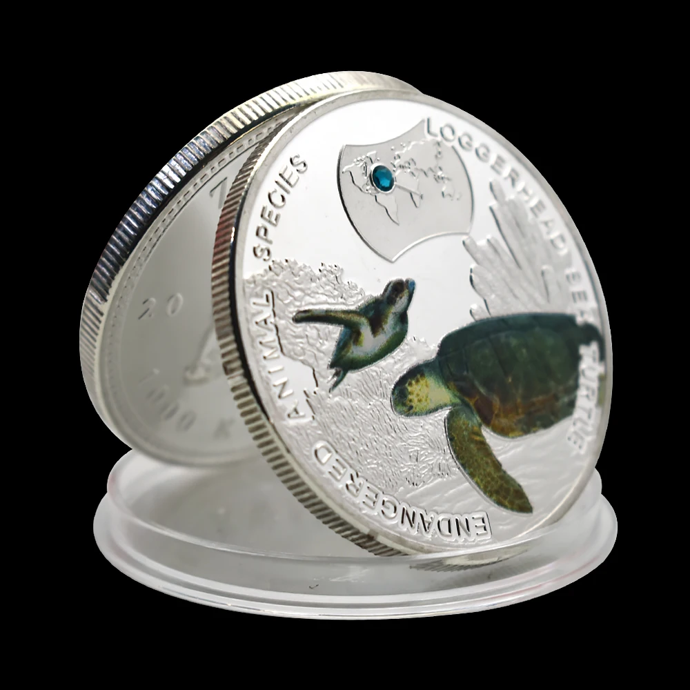 

Green Turtle Silver Challenge Coin Rare Marine Animal 1000 Kwacha Commemorative Medal High-quality Handicrafts Collect Gift