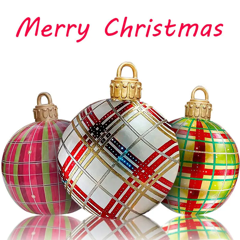 

New PVC Christmas Inflatables Decorative Ball 60CM Outdoor Christmas Inflatableball Xmas Tree Decor Home Decoration Toy Ball