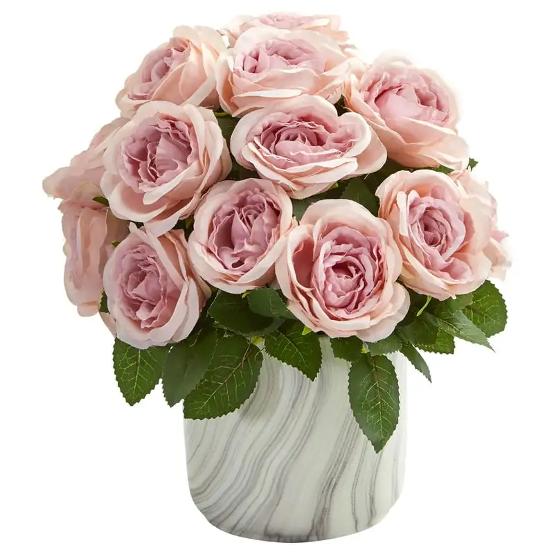 

Artificial Flower Arrangement in Marble Vase,
