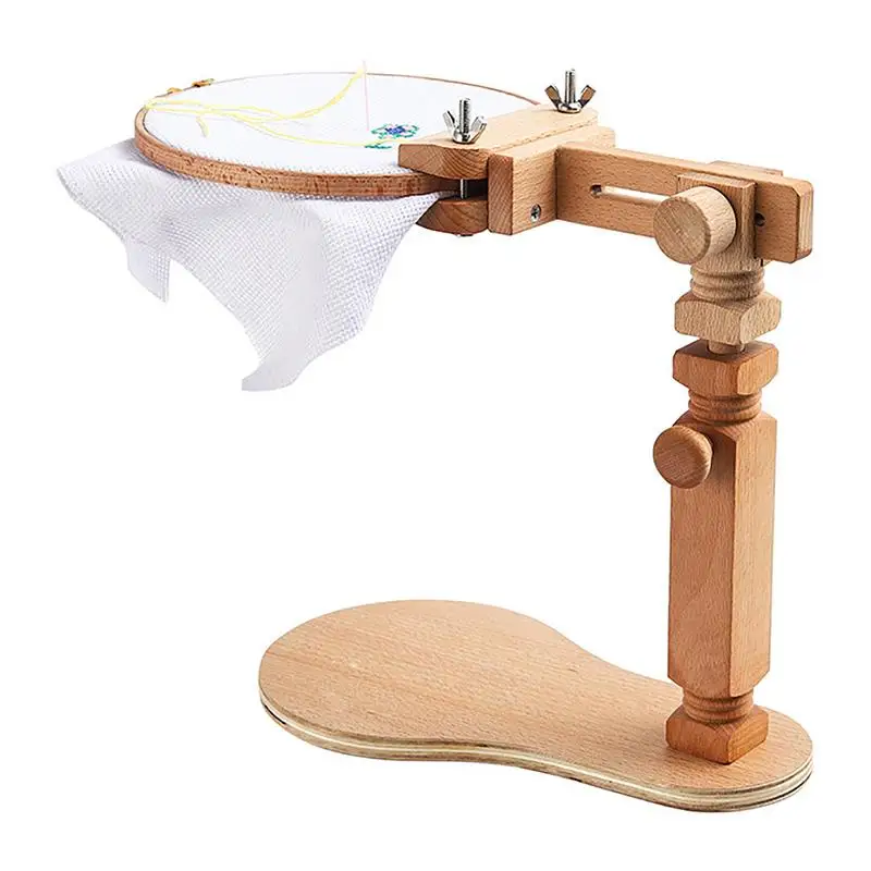 

Подставка для вышивки, Портативный Регулируемый держатель с перекрестной рамой, деревянная подставка-кольцо для вышивки, стойка для рамы