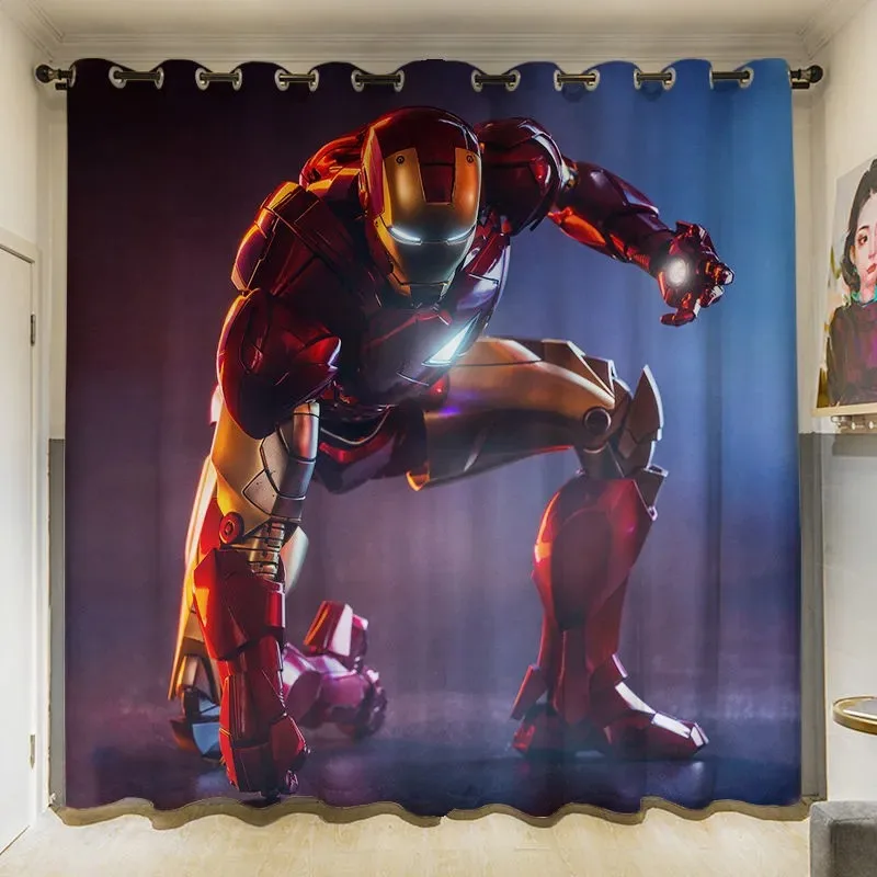 

Disney Hero Captain America Hero Blackout Curtains Window Drapes for Bedroom Shading Curtain Custom Curtains Home Decor