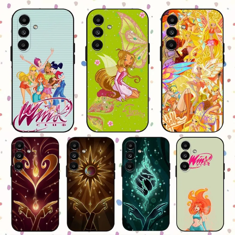 Чехол для телефона Girl Winx Clubs Samsung S24 S21 S22 S23 S30 Ultra S20 Plus Fe Lite Note 10 9 5G черный мягкий
