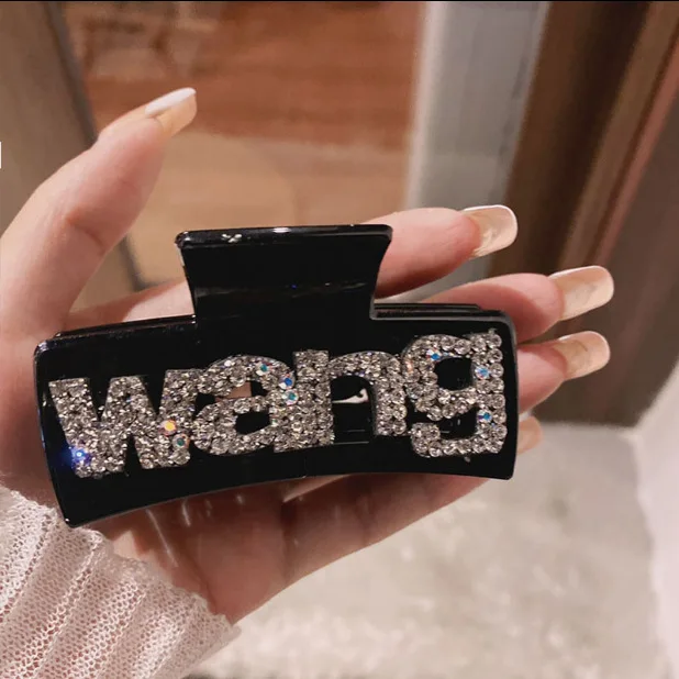 

Женские заколки для волос с буквами средней длины, черные заколки для лица, аксессуары для волос, лето 2022