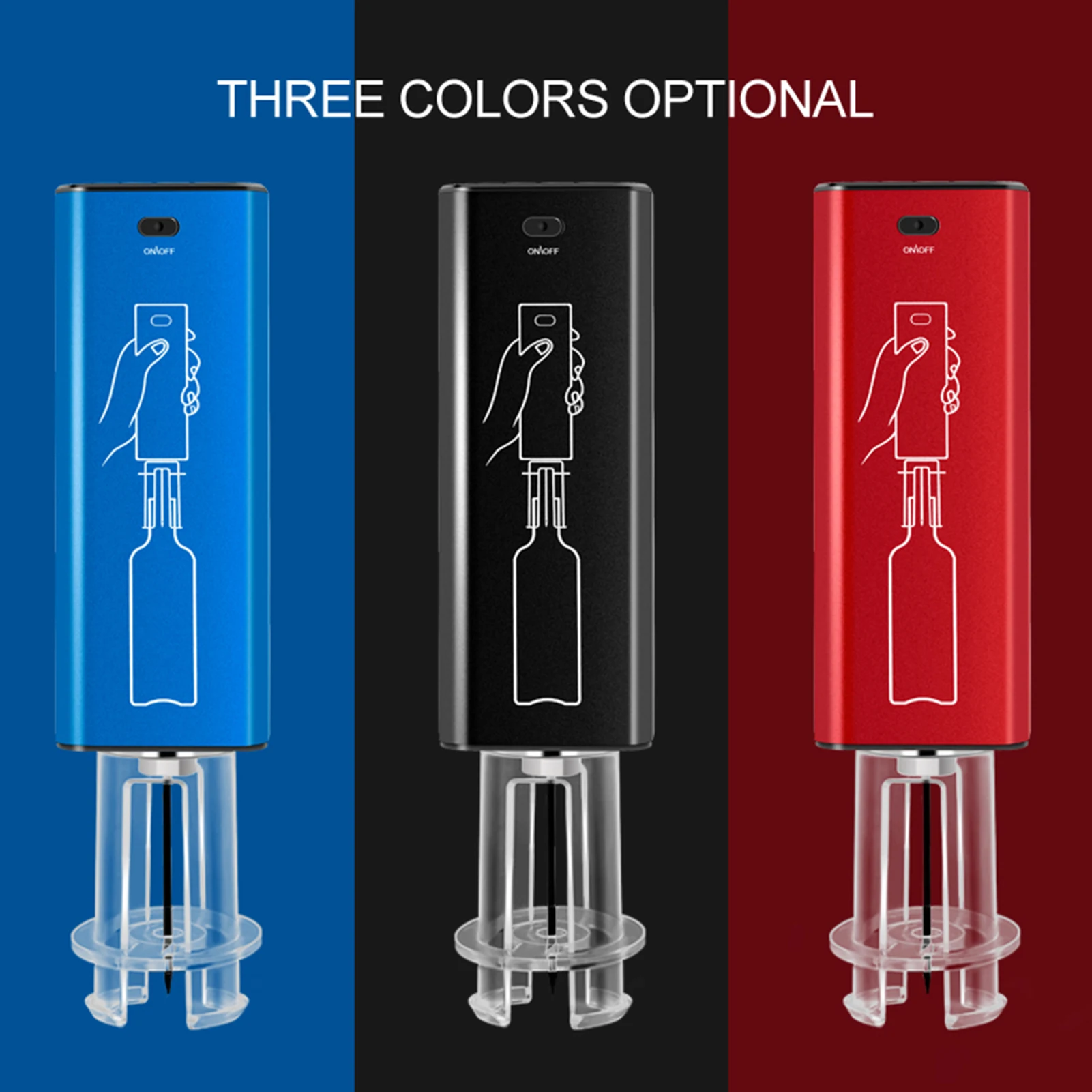 

Electric Wine Opener Automatic Wine Bottle Opener Vacuum Pneumatic Opener Rechargeable Corkscrew For Wine Bottles Red / Black /