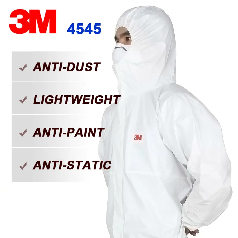

3M 4545 White Protective Clothing Anti Particulate and Static Liquid Spray Pesticide Paint Household Cleaning Clothing Type 5/6