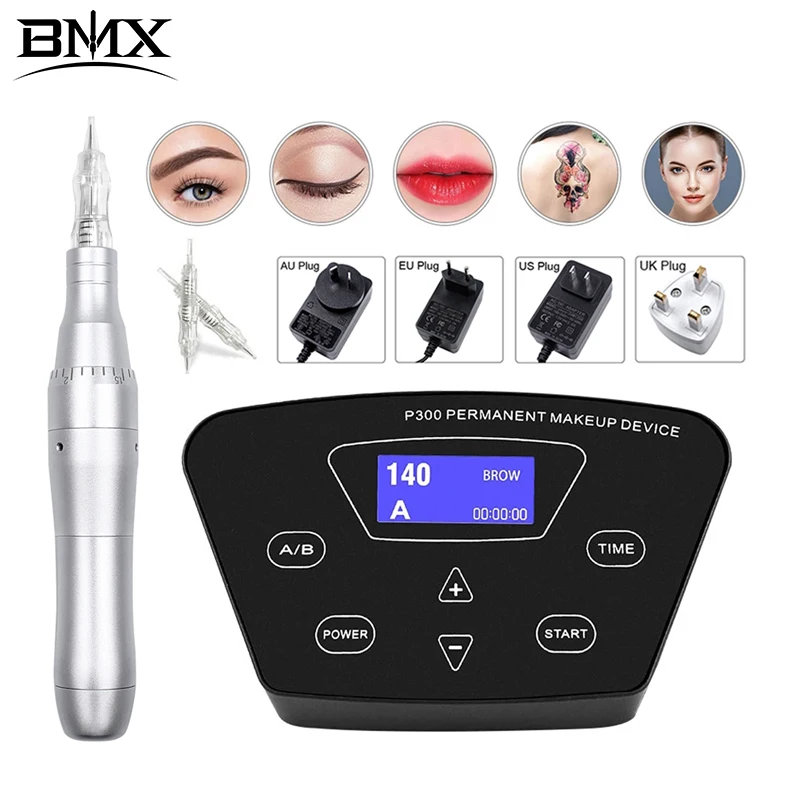 BMX P300 Permanent Makeup Tattoo Machine kit Professional Digital PMU Machine For Eyebrow Lip Rotary Pen Machine Sets