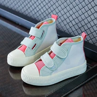 kids canvas assorted shoes for girls 2022 spring korean high top sneakers boys children fashion casual versatile school shoes