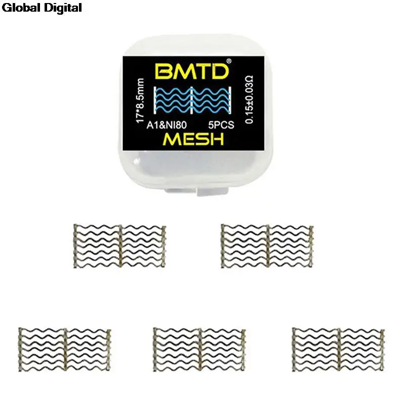 

5pcs/box Clapton Mesh Coils A1 0.15Ohm Ni80 Heating Coil Wire For Wotofo Profile RTA