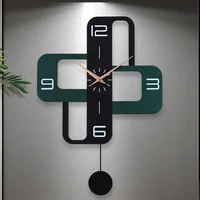 Nordic Luxury Clock Wall Bedroom Silent Pendulum Design Wall Watch Quartz Metal Unusual Stylish Despertador Home Decorating