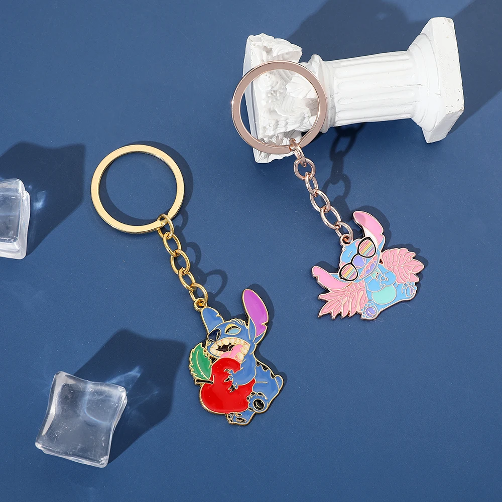 Kawaii Стич модель металлический брелок Disney мультфильм Лило и брелки автомобильный