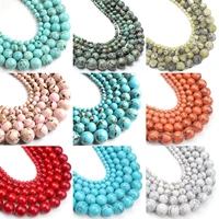 wholesale natural stone multicolor turquoise agate howlite beads loose beads for jewelry making diy charm bracelet 4681012mm