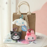 sanrioed cartoon anime cinnamoroll kuromi my melody plushie doll coin purse kawaii plush toy mini bags pendant keychain gifts