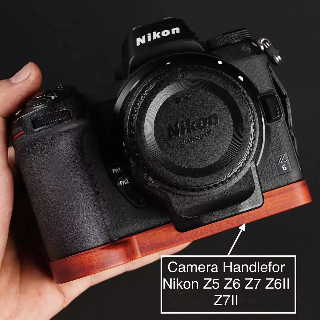 Фото Nikon Z5 Z6 Z7 Z7II Z6II Сверхлегкая черная подставка из розового дерева улучшает рукоятку клетки №1