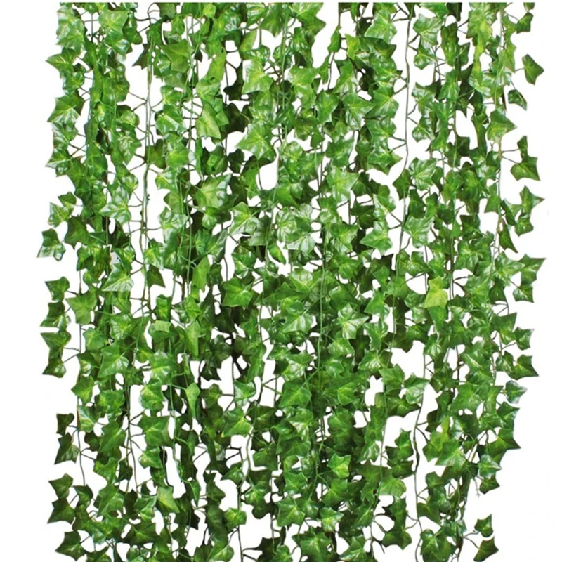 

6pcs 2M Artificial Leaf Garland Fake Green Leaf Ivy Vine With LED Lights Christmas Decoration Wedding Home Garden Decor Plantas