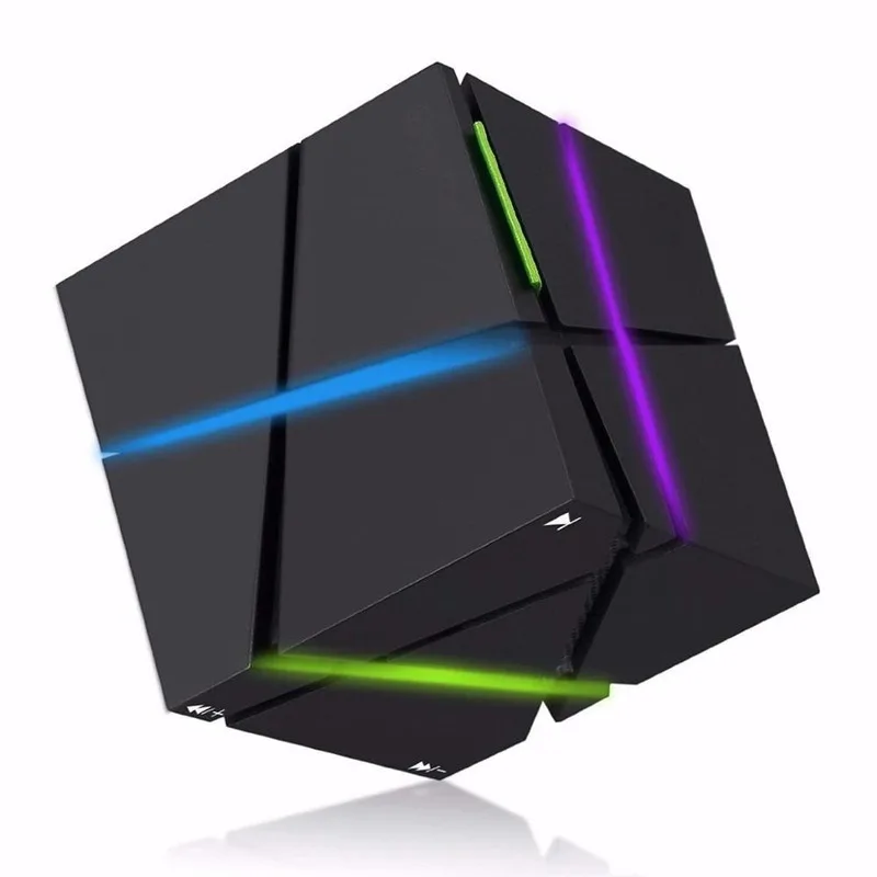 Радио сабвуфер Bluetooth динамик Звуковая карта Soundbox Портативный HIFI LED Cube Stereo Mini Super