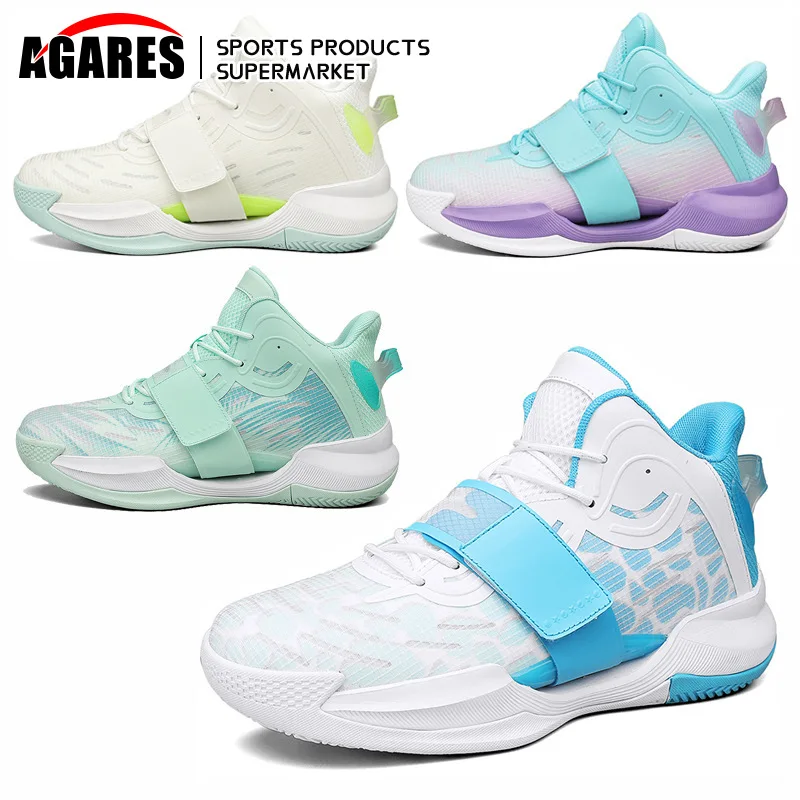 Male Outdoor Sport Sneakers Basketball Couple Sneakers Mesh Basketball Boots