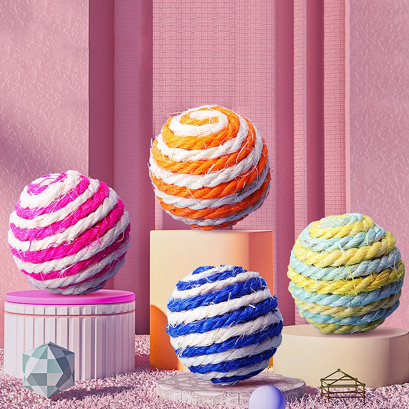 

Cat toy sisal ball cat toy self-healing tease cat stick molar bite-resistant kitten cat cat pet toy