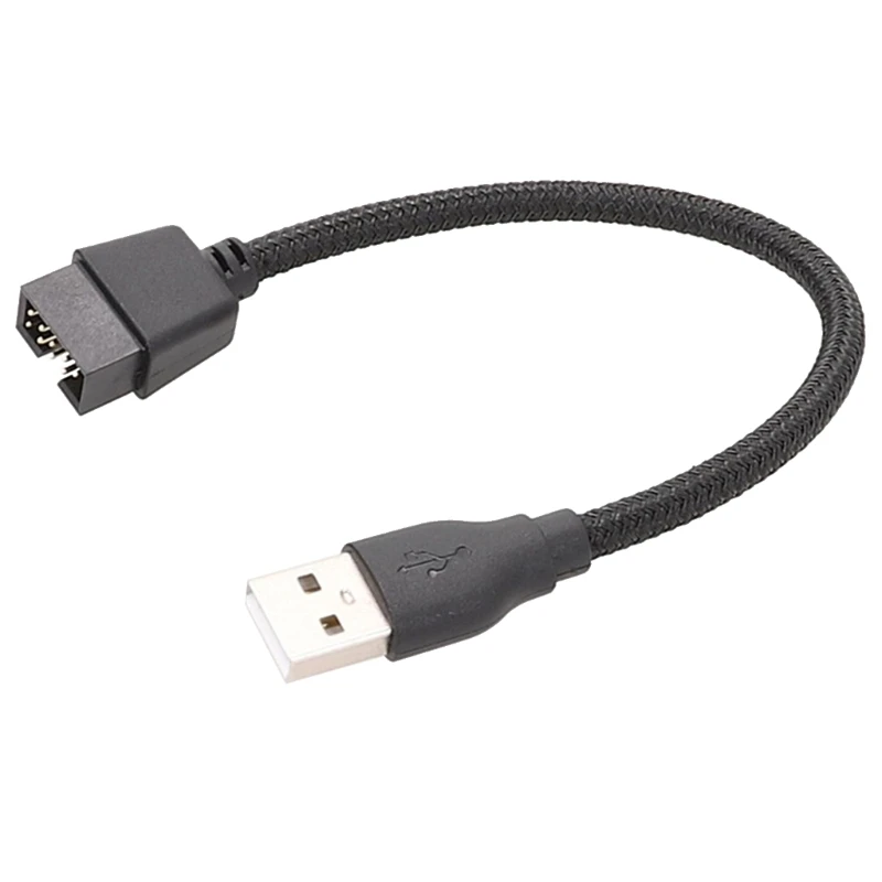 

20cm PC Mainboard Internal Data Extension Cable 9Pin Male to External USB A Male
