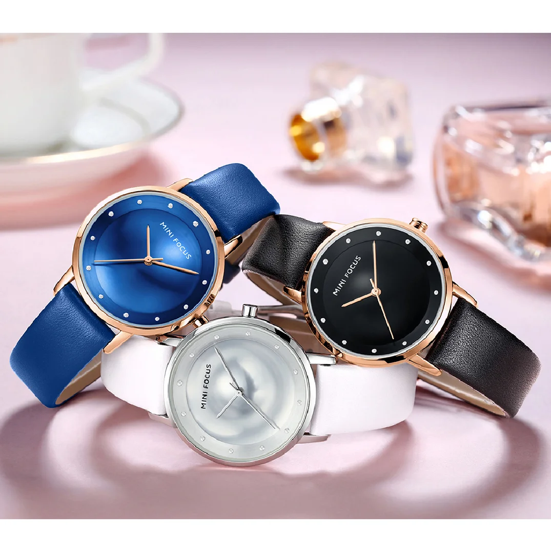 MINI FOCUS Ultra-thin Women Quartz Watch Luxury Female Clock Fashion Ladie Dress Waterproof  LeatherWristwatch  Relogio Feminino enlarge
