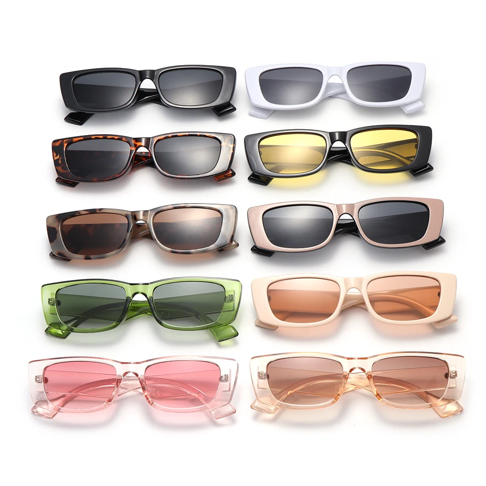 

Beach Wear UV400 Ins Popular Retro Shades Women Sun Glasses Rectangle Sunglasses Eyewear