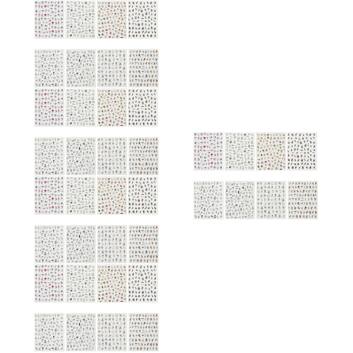 

40 Sheets Manicure DIY Decals Plants Nail Stickers Nail Decoration for Girls