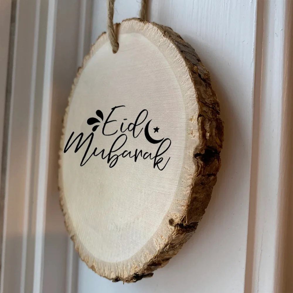 2025 Ид Рамадан круглый деревянный орнамент для аль-Адха Iftar Мубарак украшение