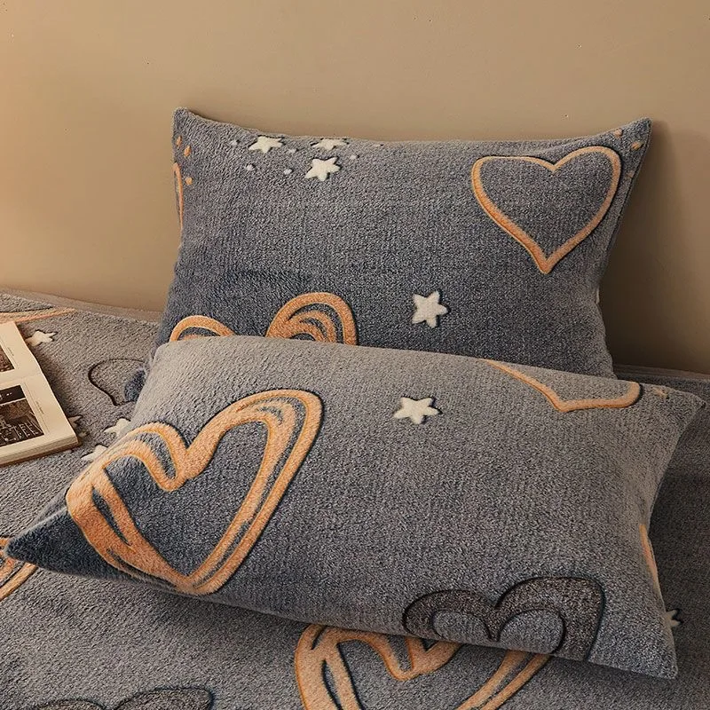 

Snow velvet pillowcase pair pack winter household men pillowcase single pillow core liner cover