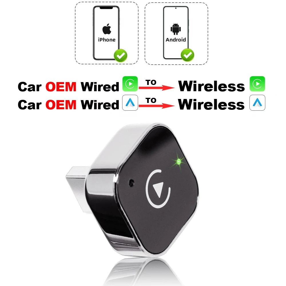 

2в1 Беспроводной CarPlay Dongle Беспроводной Android Auto адаптер AI Smart Box Автомобильные интеллектуальные системы для автомобиля с проводным CarPlay