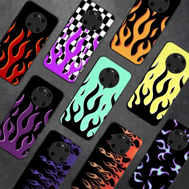 

Flame Painted Fire Pattern Phone Case For Huawei Y5 Y62019 Y52018 Y92019 funda case for 9prime2019