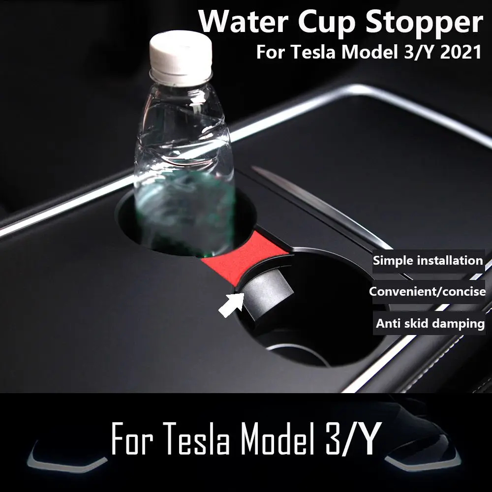 

Storage Center Console Bottle Holder Insert Water Cup Slot Limiter Clip Organizer For Tesla Model 3/Y 2021 2022