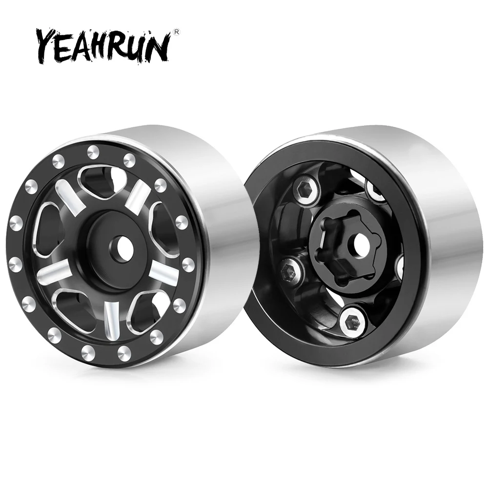 

YEAHRUN 4 шт. 1,0 "Beadlock CNC микро обод колеса ступицы для Axial SCX24 90081 AXI00001 AXI00002 1/24 RC Гусеничный автомобиль грузовик аксессуары