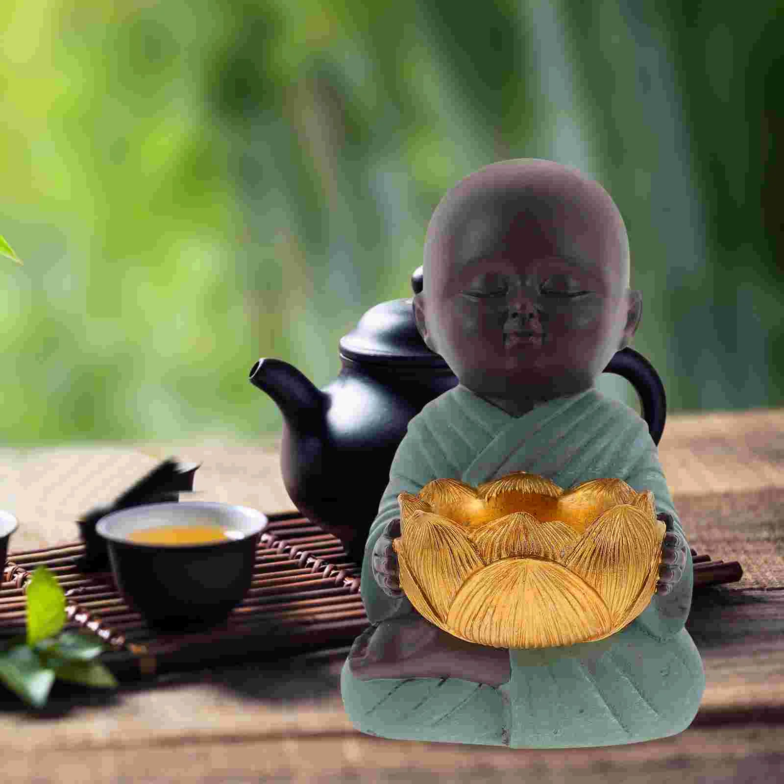 

Office Decoration Small Monk Statue Desktop Resin Retro Delicate Synthetic Craft Statues Miniature