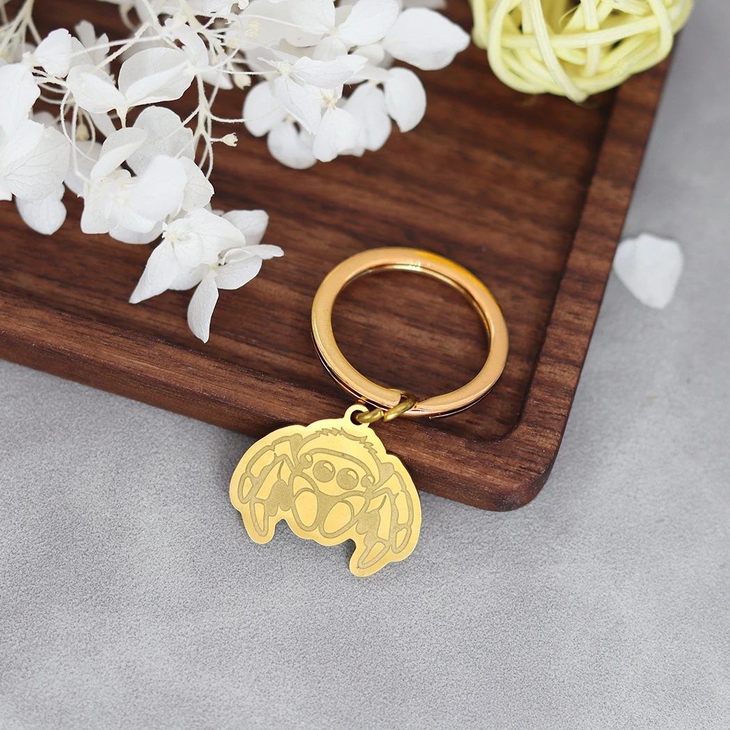 Брелок из нержавеющей стали Jumping Spider с индивидуальным именем для женщин брелок